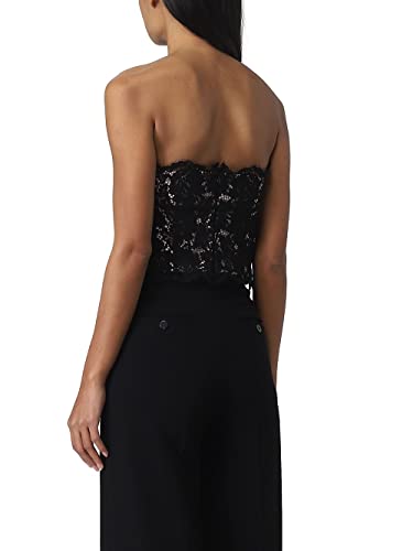Pinko Top Mujer Montegrande Encaje Rebrode Color NegroRosa, Ver fotos., 38