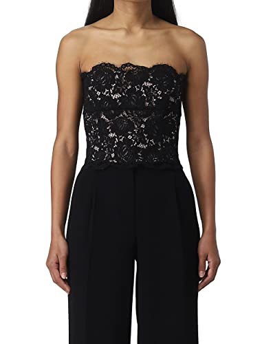 Pinko Top Mujer Montegrande Encaje Rebrode Color NegroRosa, Ver fotos., 38